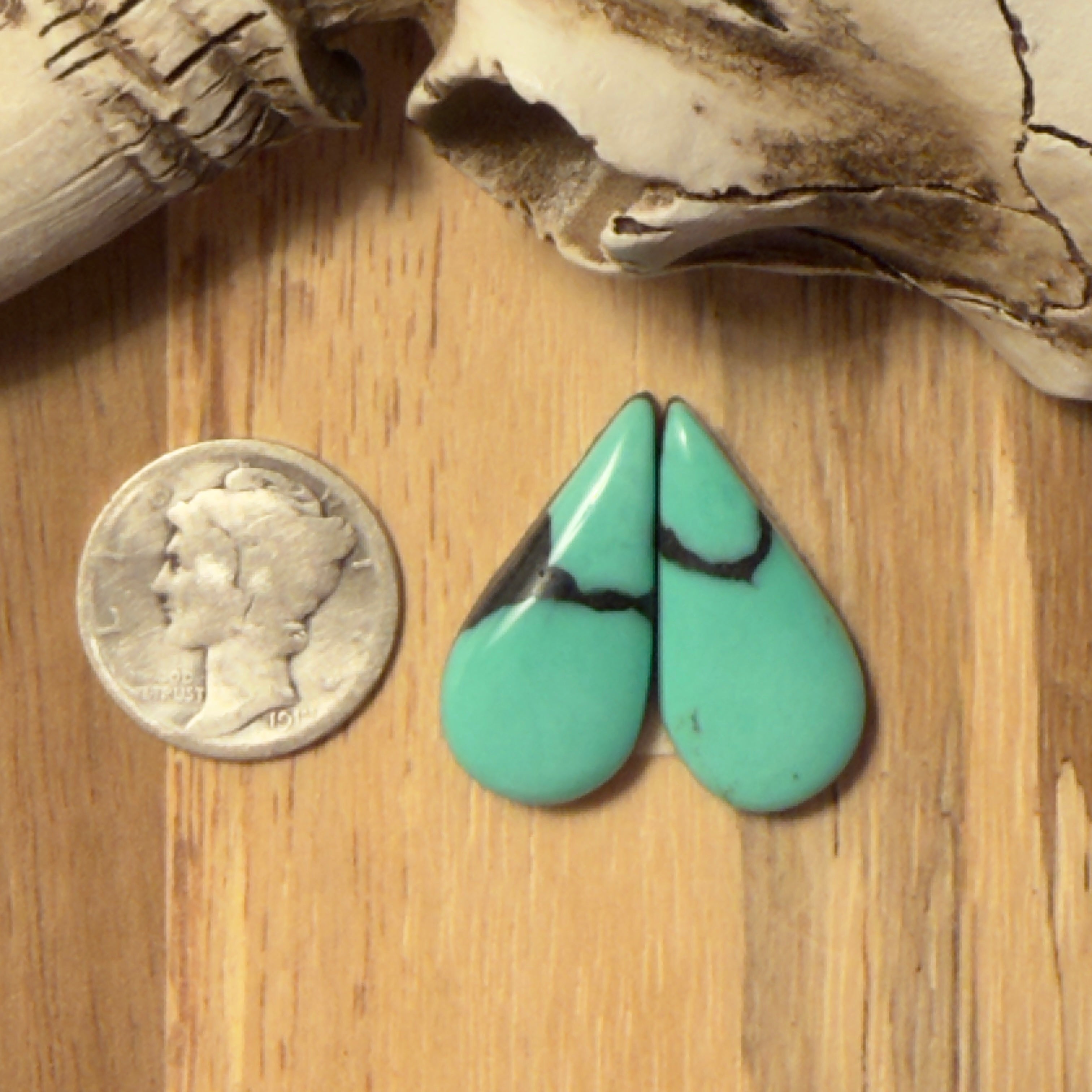 Emerald Rose Variscite Matching Pair