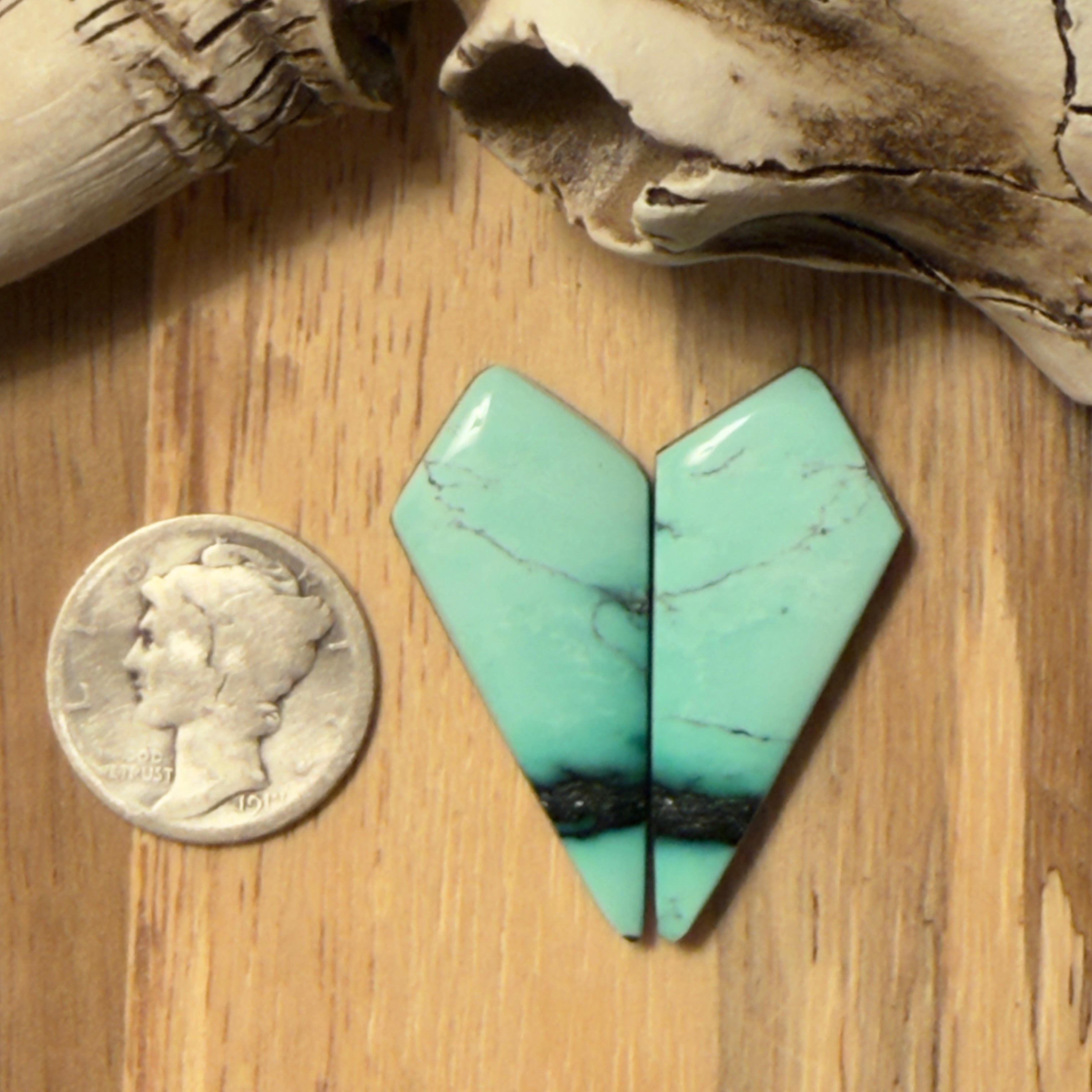 Emerald Rose Variscite Matching Pair