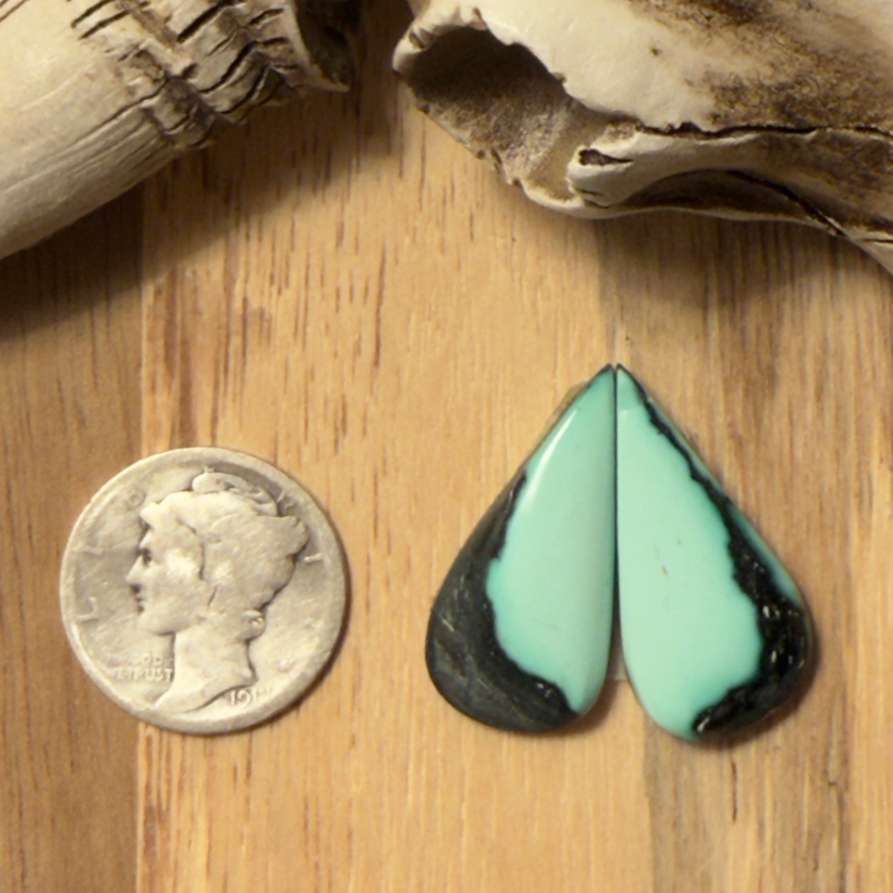 Emerald Rose Variscite Matching Pair