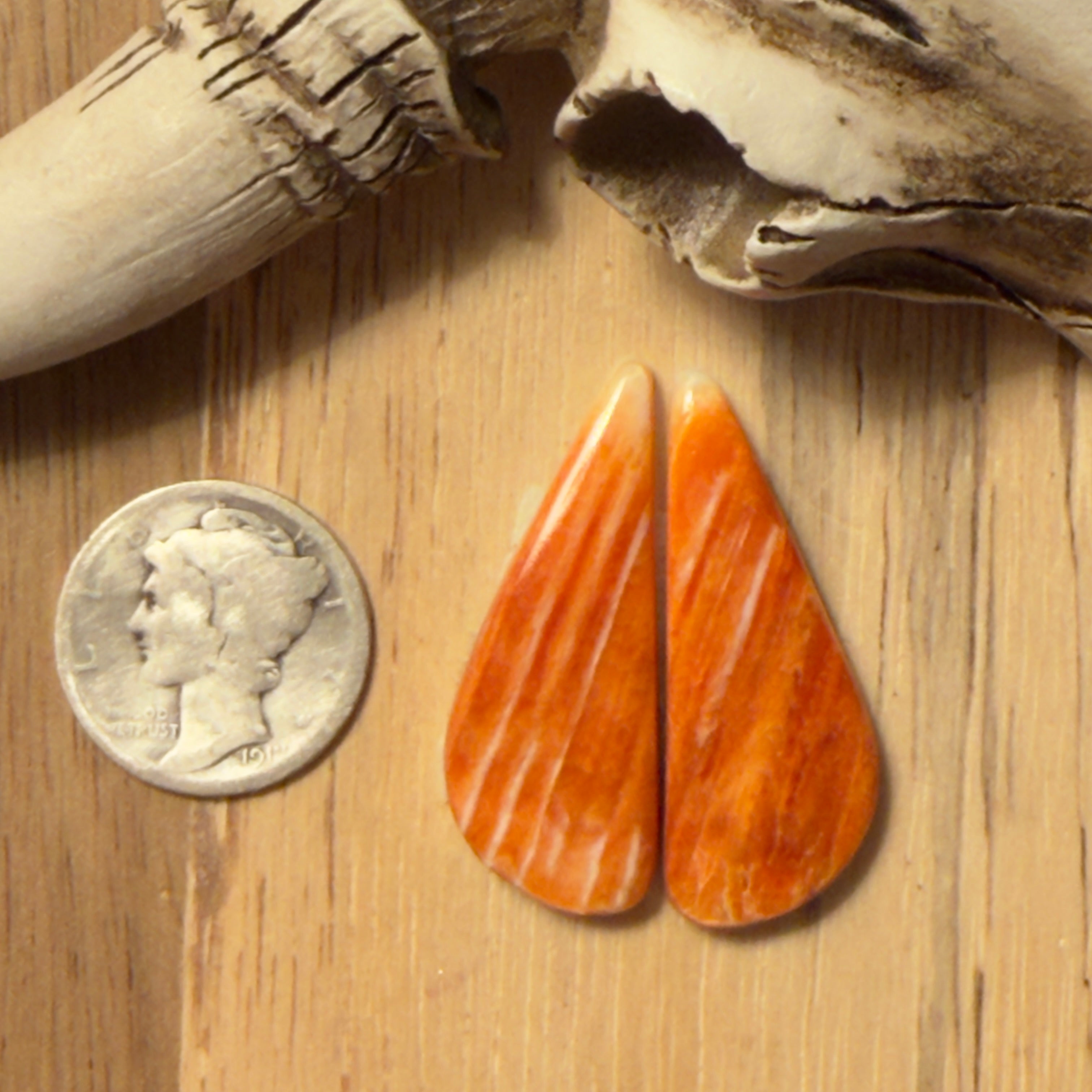 Orange Spiny Oyster Matching Pair