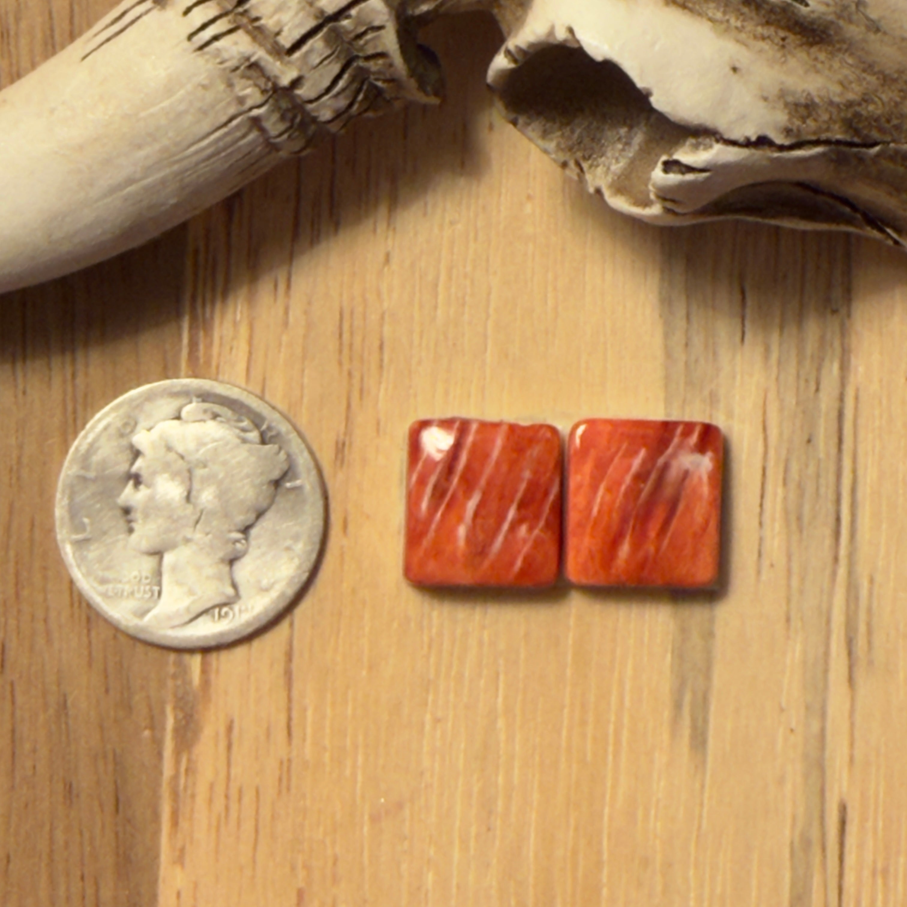 Orange Spiny Oyster Matching Pair